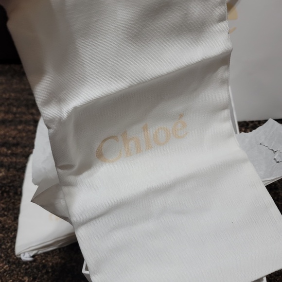 Chloé Woody Denim and Leather Slides - Picture 6 of 6